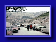 Thumbnail Walking down Sha'ar Ha-Arayot road from St. Stephens Gate - Mount of Olives in distance